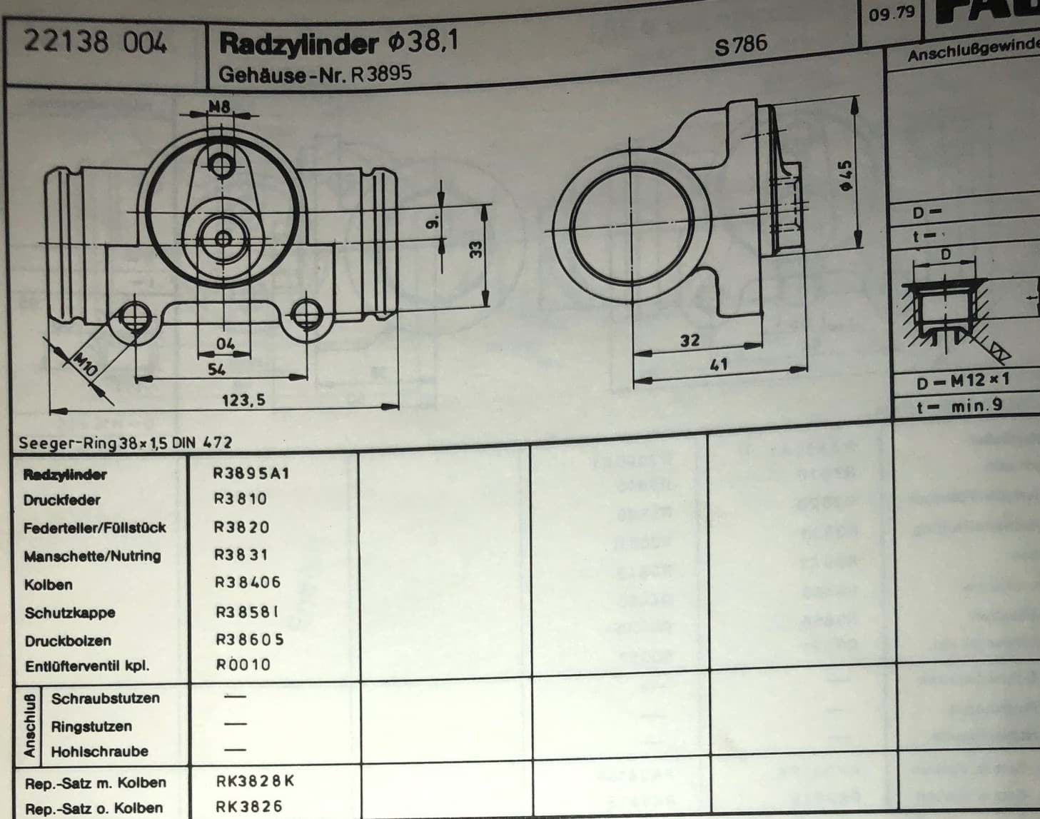 Picture of Radbremszylinder R3895A1 passend für Mercedes   Sonderfertigung Achtung Lieferzeit