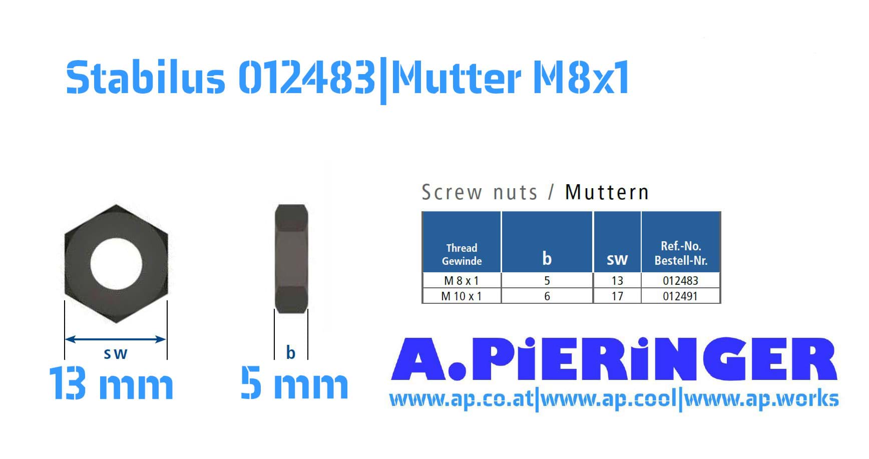 Picture of Stabilus 012483 MUTTER M8x1