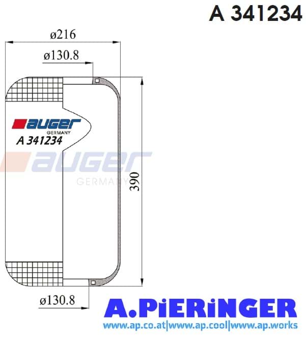 Picture of A 341234 Auger Roll Luftfederbalg VPE 1 Stück | Preis per 1 Stück | passend für RVI